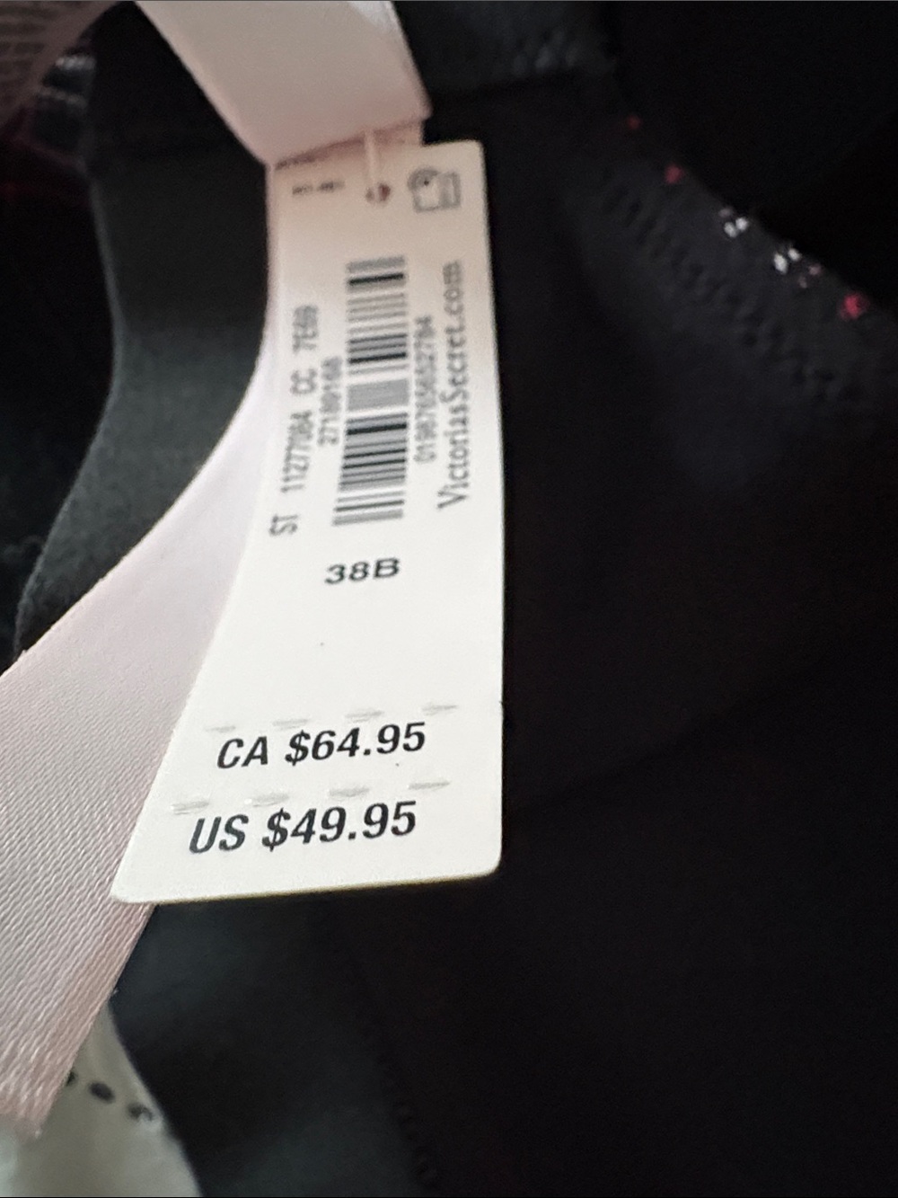Victoria's Secret Black Plaid T-shirt Bra with Red and White Accents - Picture 2 of 3